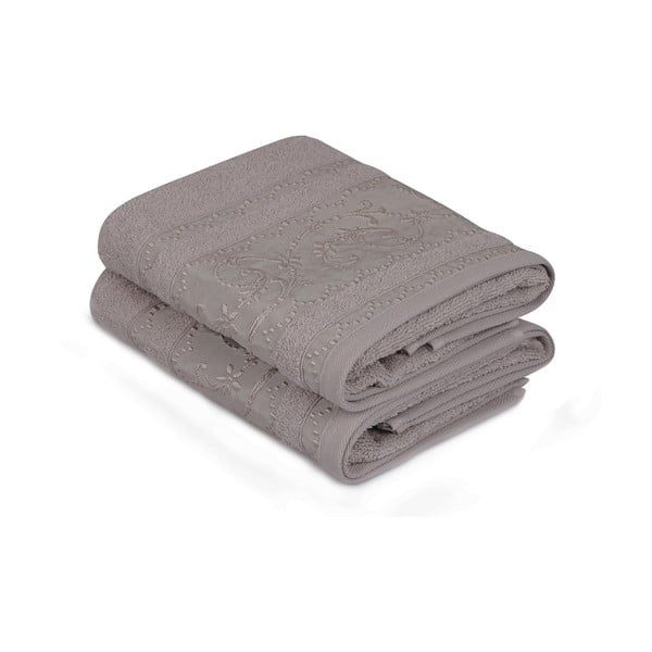 Комплект от 2 кафяви памучни кърпи Yosemine, 50 x 90 cm - Soft Kiss