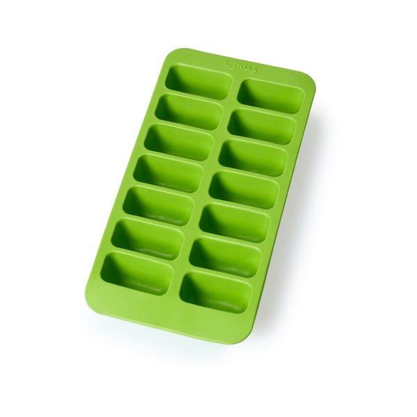 Зелена силиконова форма за лед Правоъгълна, 14 кубчета - Lékué