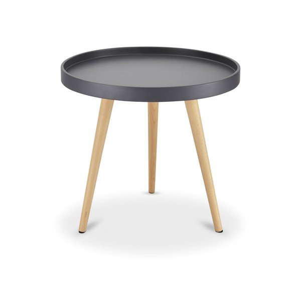 Сива странична маса с крака от букова дървесина , Ø 50 cm Opus - Furnhouse-image-1