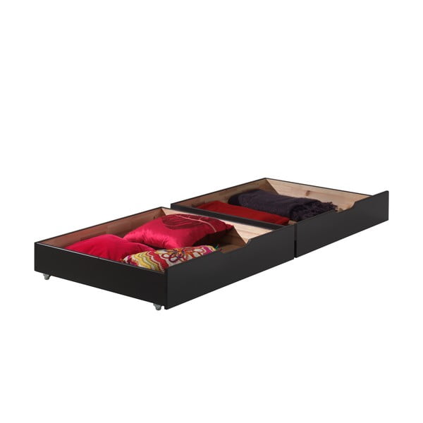 Комплект от 2 сиви кутии за съхранение под леглото Pino - Vipack
