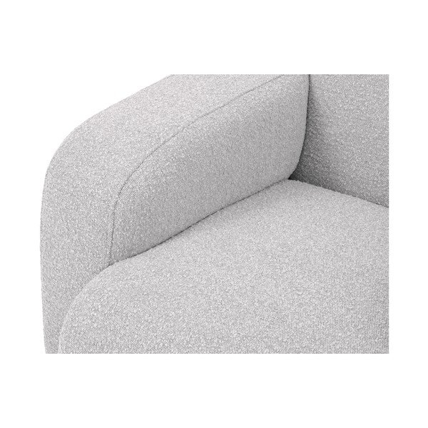 Светлосив ъглов диван от плат букле (десен ъгъл) Molino - Micadoni Home-image-1