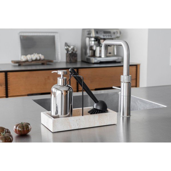 Керамичен диспенсер за сапун в сребрист цвят 200 ml Lotus – Mette Ditmer Denmark-image-1