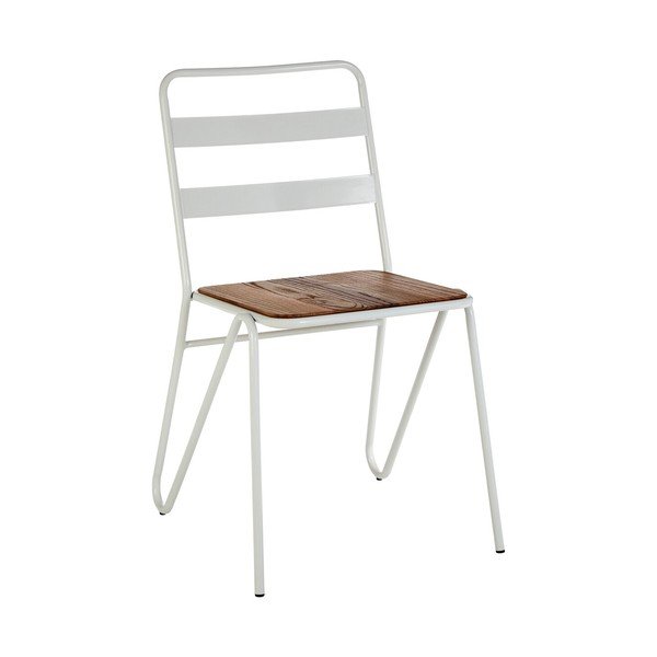 Бял/в естествен цвят трапезен стол от масивен бряст District – Premier Housewares