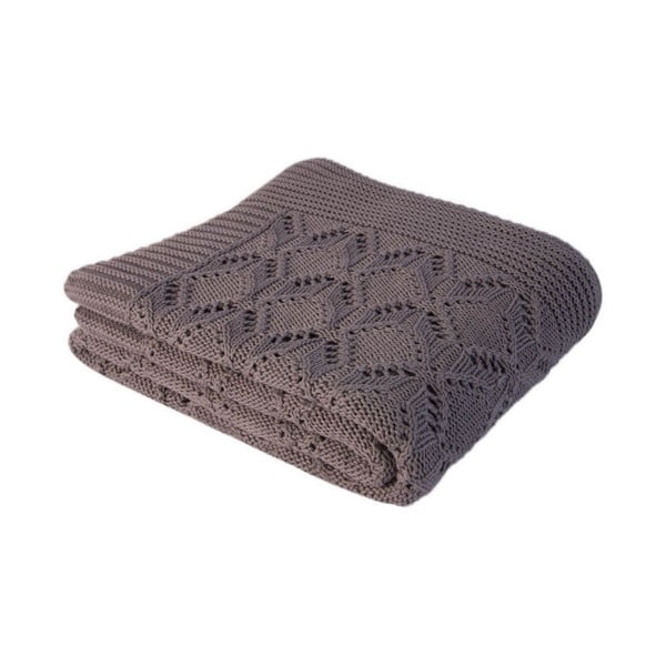 Кафяво памучно одеяло Памук, 130 x 170 cm - Homemania Decor