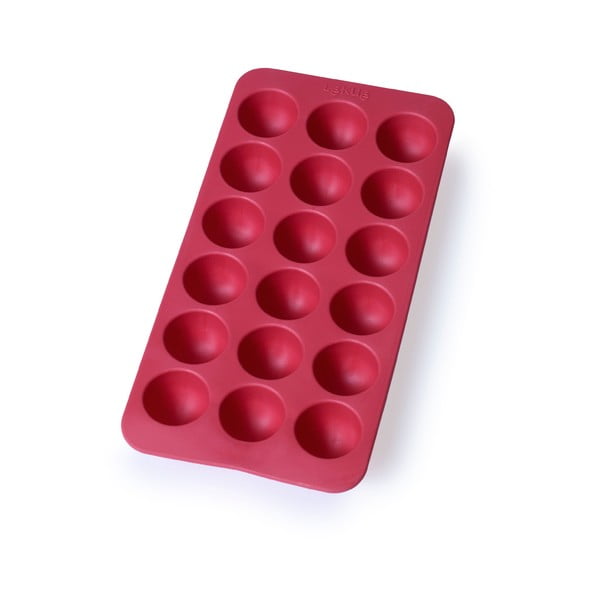Червена силиконова форма за лед Кръгла, 18 кубчета - Lékué