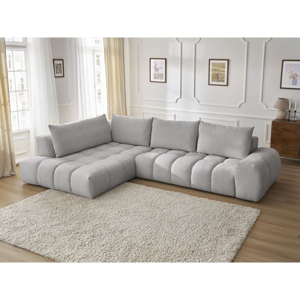 Светлосив ъглов диван (ляв ъгъл) Everest – Bobochic Paris-image-1