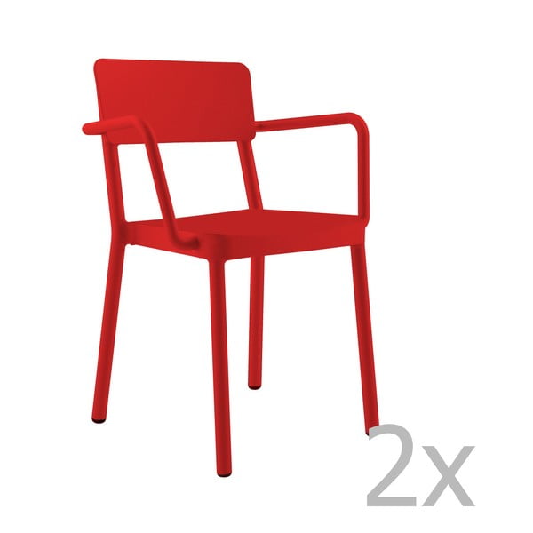 Комплект от 2 червени градински фотьойла Lisboa - Resol