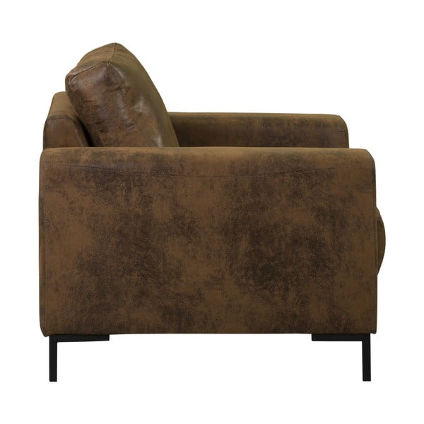 Кафяво кресло от изкуствена кожа Lofty Lilly – Miuform-image-3