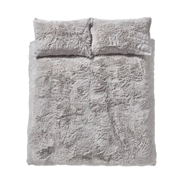 Светлосиво микро плюшено спално бельо , 200 x 200 cm Cuddly - Catherine Lansfield