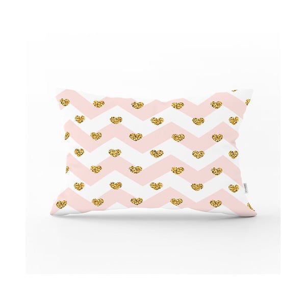 Декоративна калъфка за възглавница Златни сърца, 35 x 55 cm - Minimalist Cushion Covers