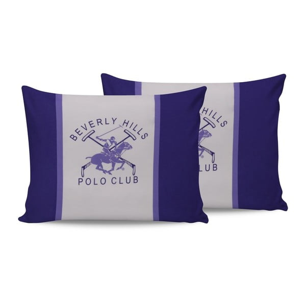 Комплект от 2 памучни калъфки за възглавници Polo Club Purple, 50 x 70 cm - Beverly Hills Polo Club