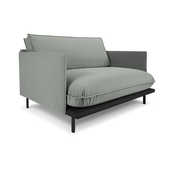 Сив фотьойл с кадифена повърхност Auguste - Interieurs 86-image-2