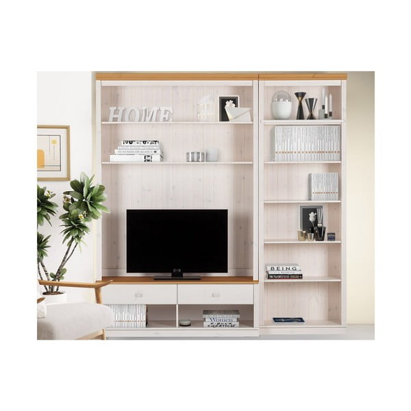 Бял TV комплект от от масивен бор 214x223 cm Anita – Støraa-image-2