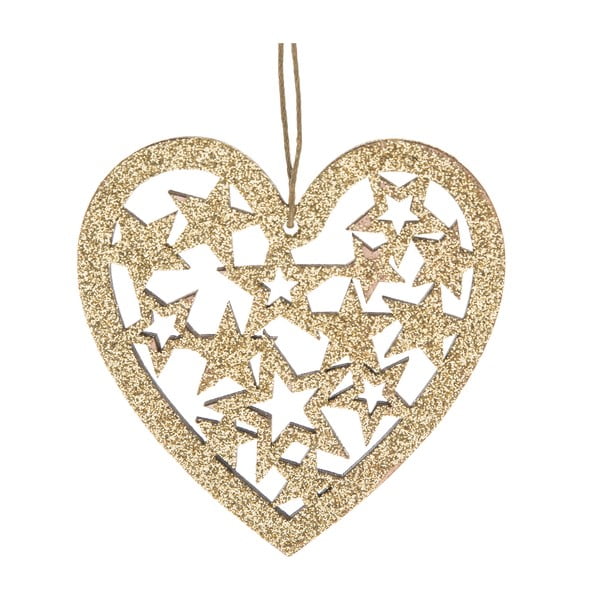 Комплект от 3 висящи дървени декорации във формата на сърце - Dakls