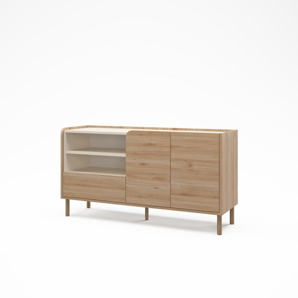 Скрин от дъбов декор  в естествен цвят 141x75,5x44 cm Monza – Marckeric-image-4