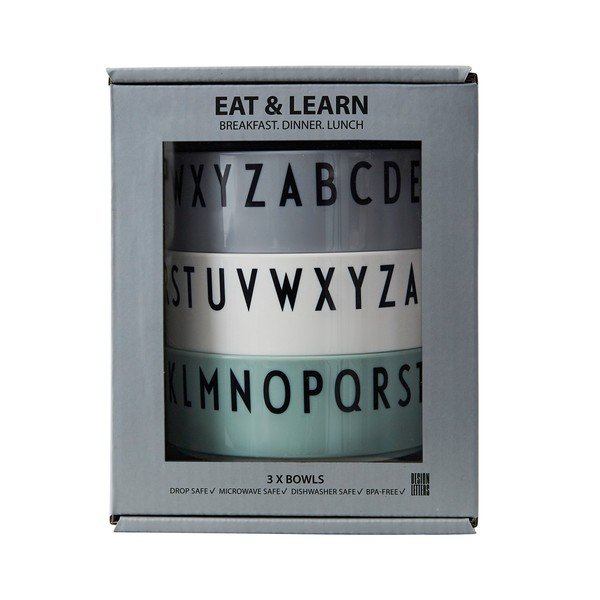 Комплект от 3 бебешки купички Breakfast. Dinner. Lunch. - Design Letters-image-2