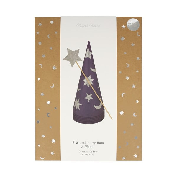Парти шапки в комплект от 6 броя Wizard - Meri Meri-image-3