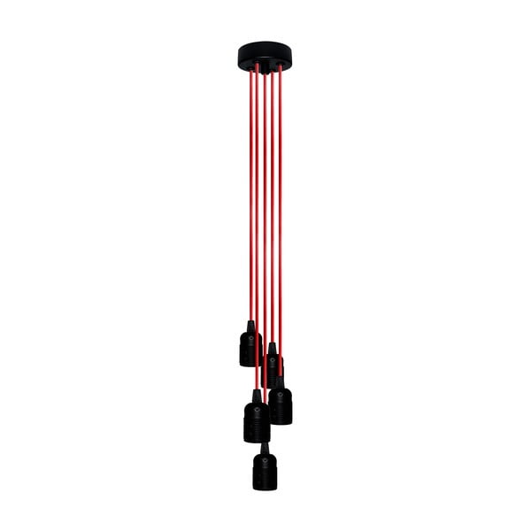 Pět závěsných kabelů Uno Group, červená/černá
