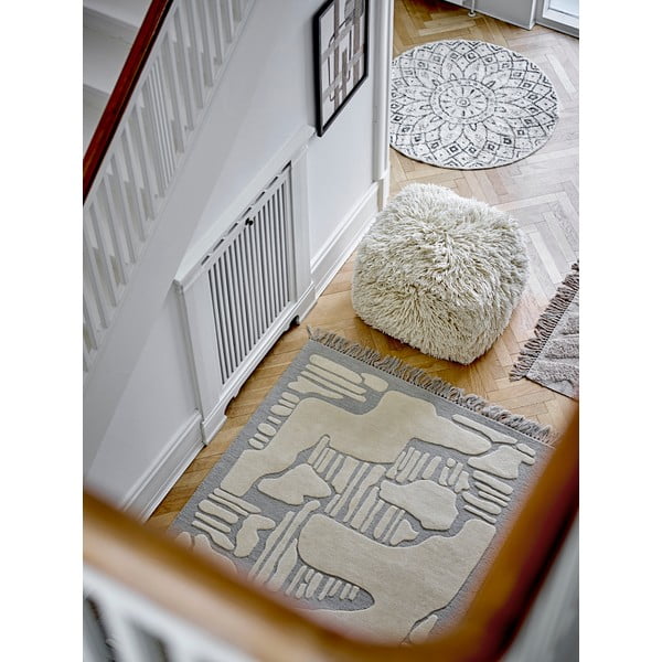 Кремава вълнена табуретка Lomba – Bloomingville-image-3