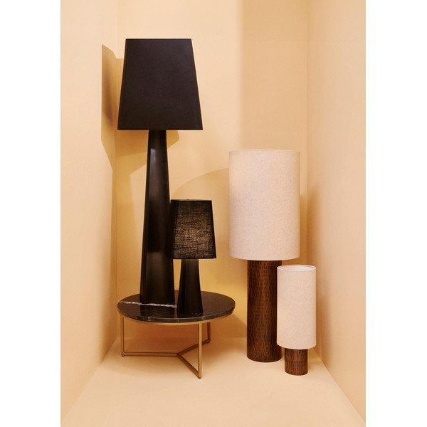 Черна метална настолна лампа с текстилен абажур (височина 61 cm) Tripura – Bizzotto-image-1