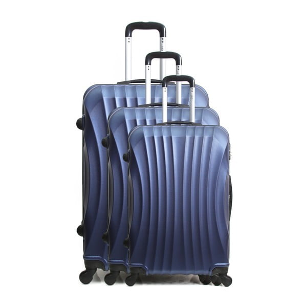Sada 3 modrých cestovních kufrů na kolečkách Hero Jackson