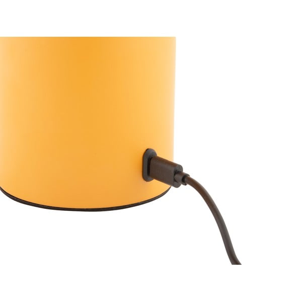 LED затъмняваща се настолна лампа с метален и стъклен абажур в цвят жълта охра (височина 29,5 cm) Camp – Leitmotiv-image-3