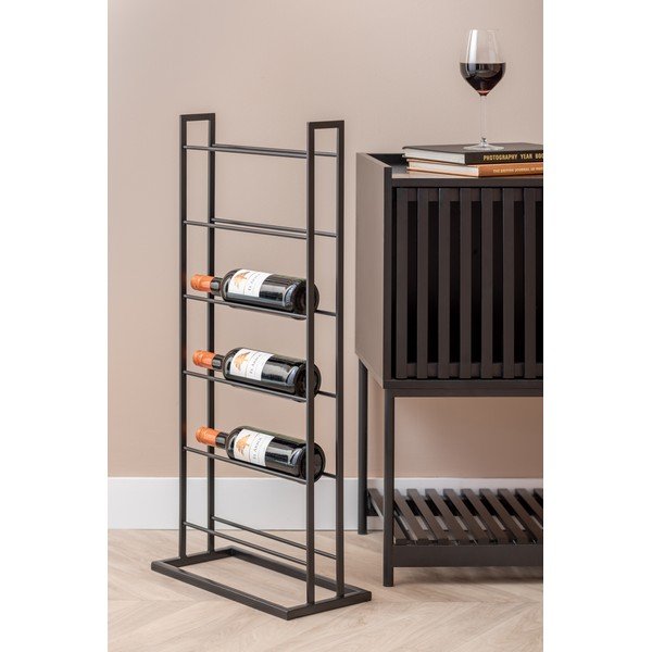 Черен метален стелаж за вино брой бутилки 5 38x84,5x20 cm Single Floor – PT LIVING-image-1