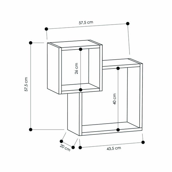 Бял стенен рафт Diamond White - Homitis-image-2