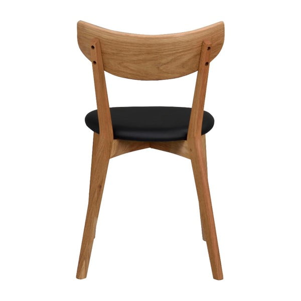 Стол за хранене от кафяв дъб с черна седалка Ami - Rowico-image-3