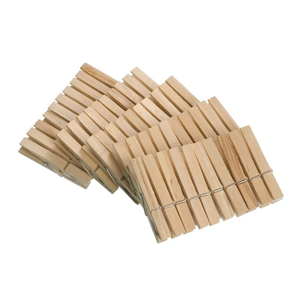 Комплект от 50 дървени клечки за дрехи Клечки - Wenko-image-1