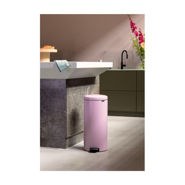 Розово стоманено кошче за боклук с педал 30 l NewIcon – Brabantia-image-1