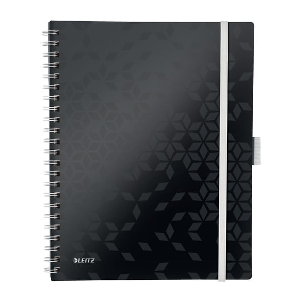Черна мобилна тетрадка с редове , 80 страници WOW - Leitz