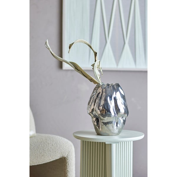 Глинена ваза в сребрист цвят (височина 29 cm) Bobby – Bloomingville-image-1