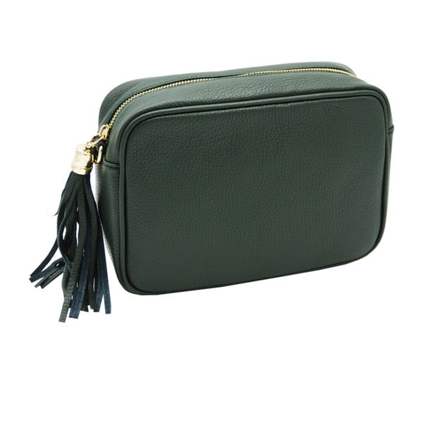 Малка кожена чанта за рамо зелена - Andrea Cardone
