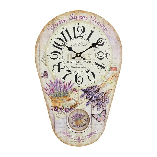 Nástěnné hodiny s kyvadlem Lavender, 30x45 cm