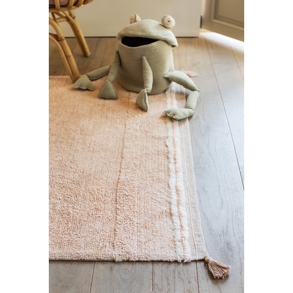 Светлорозов ръчно изработен памучен килим подходящ за пране 120x160 cm Bloom Rose – Lorena Canals-image-4