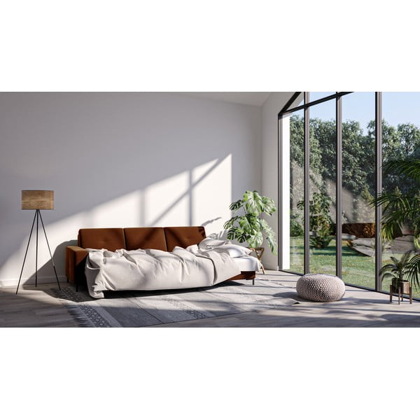 Тъмнооранжев ъглов диван от кадифе , десен ъгъл Moor - Ghado-image-1