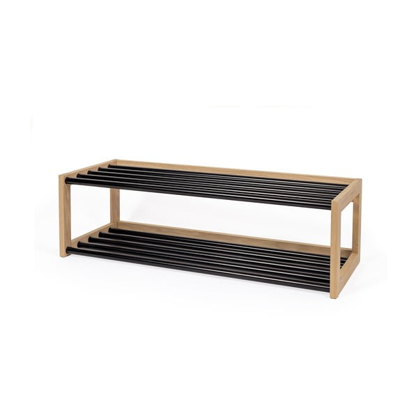 Черна/естествена метална етажерка за обувки - Woodman-image-2