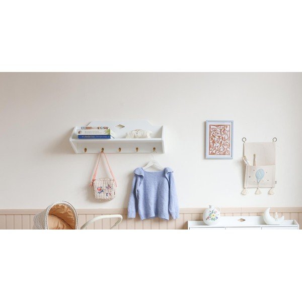 Бяла стенна детска закачалка 75x27 cm Luca – Cam Cam Copenhagen-image-1