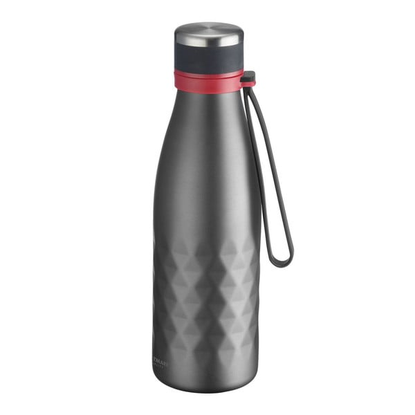 Сива силиконово-неръждаема бутилка за пътуване 550 ml Viva - Westmark-image-1