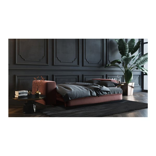 Тъмнорозов кадифен разтегателен диван , 256 см Rothe - devichy-image-3