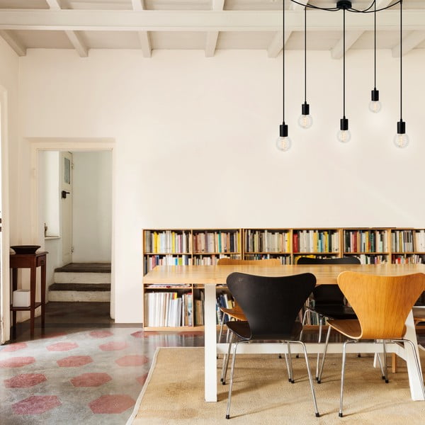 Черна висяща лампа с пет рамена Basic Cero - Sotto Luce-image-1