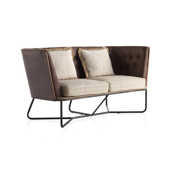 Dvoumístná pohovka s kovovou konstrukcí a polstrováním Geese