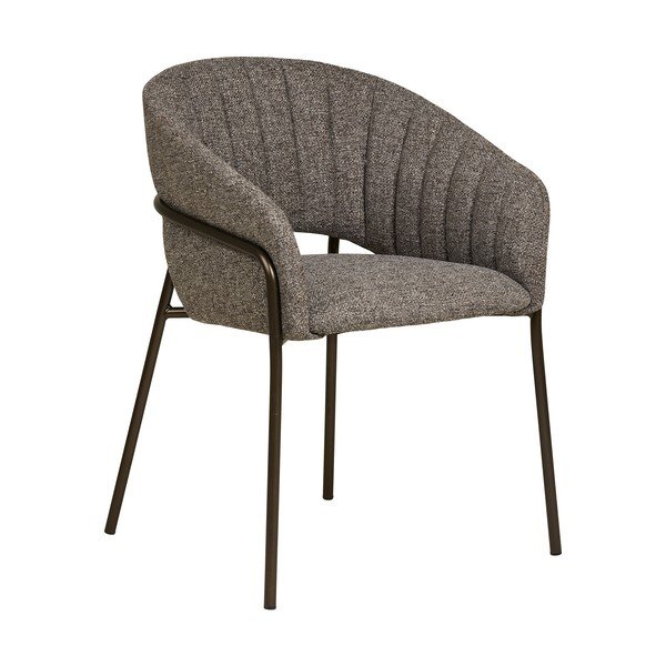 Сив стоманен трапезен стол с подлакътници Costa – House Nordic-image-3