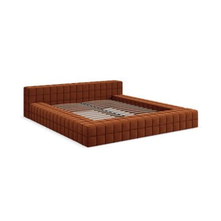 Двойно легло теракотено тапицирано с включена подматрачна рамка 140x200 cm Akela – Makamii