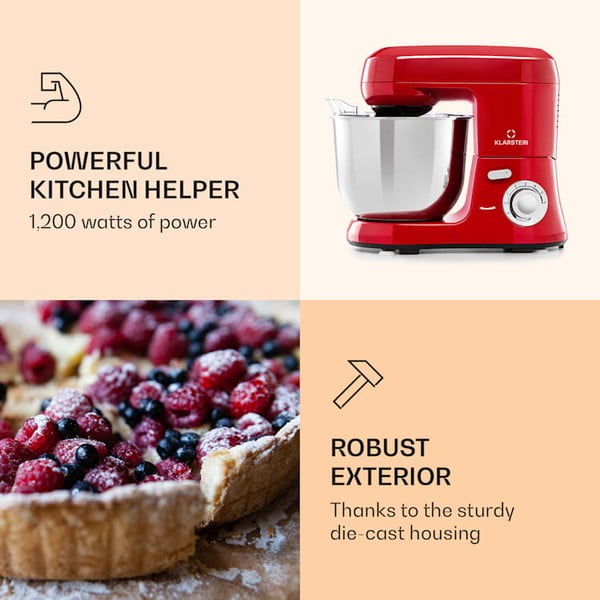 Червен кухненски робот Bella Robusta - Klarstein-image-1