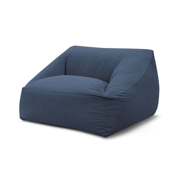 Тъмносин пуф от рипсено кадифе Lilibet – Bobochic Paris