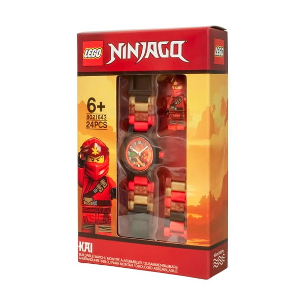 Червен ръчен часовник със сгъваема каишка и минифигурка на NINJAGO Kai - LEGO®-image-1