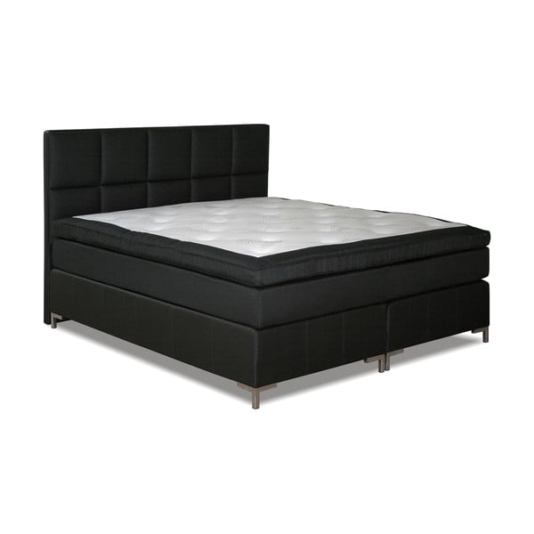 Černá postel s matrací Gemega Delux, 180x200 cm