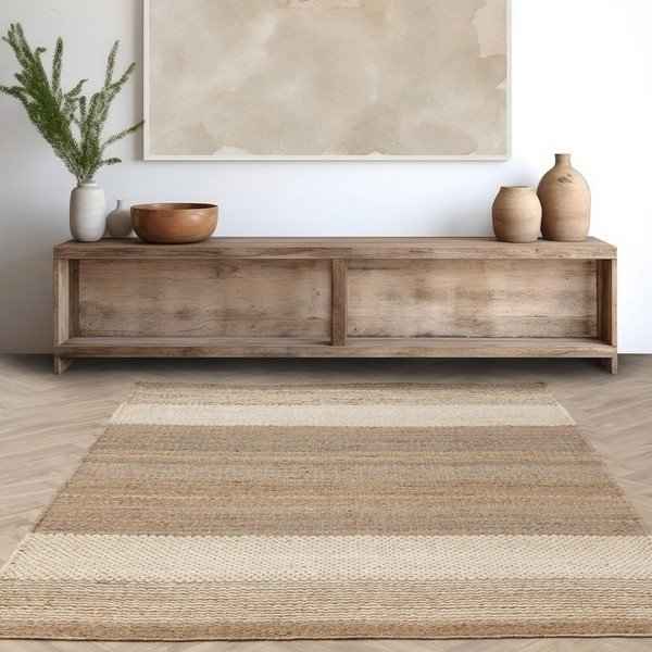 Бяло-бежов двустранен ръчно изработен ютен килим 200x300 cm Cedar – Asiatic Carpets-image-1